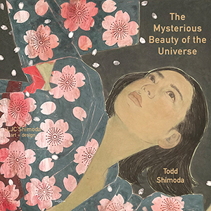 Mysterious Beauty of the Universe, cover art, woman in kimono looking to the sky